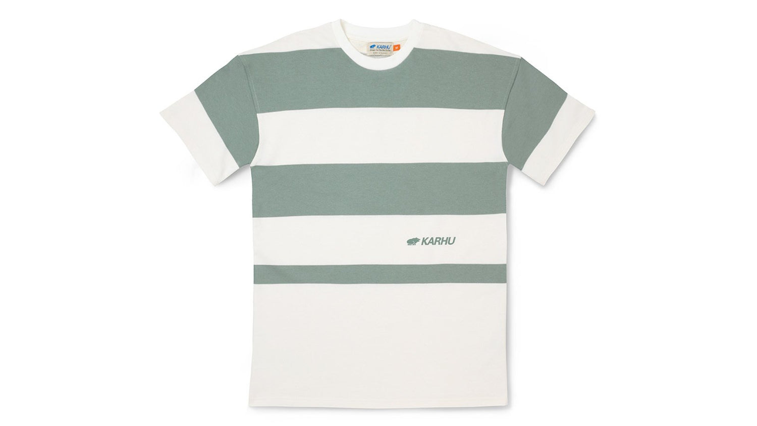 Uni striped short sleeve sweatshirt - iceberg green / white